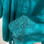 Victoria's Secret Vintage Victoria’s Secret Robe Floral Embroidered Beaded Size M/Large Teal Blue Photo 4