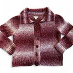 Christopher & Banks Womens Burgundy and White Speckled Cardigan Size Large Photo 0