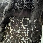 Chaser Black Floral Lace Scallop Hem Strappy Slip Dress Medium Photo 5