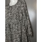 Old Navy  Dress Womens Small Black Leopard Print Tiered Babydoll Long Sleeve Photo 3