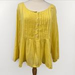 Denim & Supply Ralph Lauren Denim & Supply Women's Cottagecore Size X Large Yellow Pintuck Peasant Blouse Photo 1