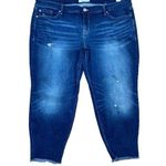 Torrid New Boyfriend Crop Womens Plus Jeans Size 26R Distressed Raw Hem Stretch Photo 0