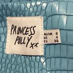 Princess Polly Womens Blue Faux Leather Croc Embossed Blazer Coat Jacket Size 4 Photo 3