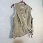 Talbots  VTG Linen Blend Sleeveless Wrap Top & A-Line Skirt White Trim Set Wmn 14 Photo 6