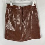 Halogen NWT Atlantic-Pacific Croc Embossed Faux Leather Miniskirt Medium Photo 6