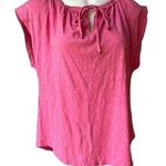 Dylan NWT, Pink Short Cap Sleeve Tie Front Cotton Top, Sz S Photo 0