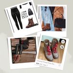 Universal Threads Universal‎ Thread Polka Dot Combat Boots Women Size 7 Red Laces Ankle Boots Photo 1