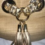 Large Michael Kors Straw & Braided Drawstring Leather Tote/purse Bag, gorgeous! Tan Photo 7