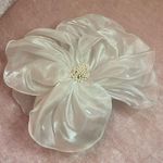 White satin flower pin/hair accessory Photo 1