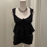 Lotus & Lavender Cropped Black Babydoll Cami Smocked Tank Top Photo 8