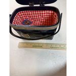 VTG Pappagallo Black Woven Basket Purse with Gold Detail and Red Gingham Lining Photo 4