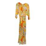 Modcloth Women Orange & Yellow Floral Spring It On Me Maxi Wrap Dress Size M Photo 2