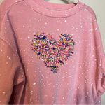 No Boundaries Custom Pink Splatter Paint Heart Sweatshirt Photo 2
