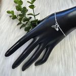 Abalone fish tail faux pearl charm silver tone bracelet Photo 4