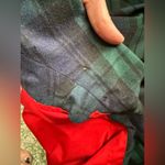 Vintage handmade navy green plaid button front cape shawl, one size Blue Size one size Photo 11