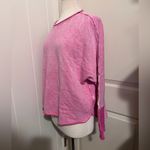 Frank & Eileen  Anna Pink Mineral Dye Crew Neck Capelet Triple Fleece Sweater Photo 1