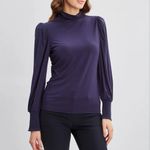 Elie Tahari  Smocked Turtleneck Knit Top Women's‎ Small Willow Green Career NWT Photo 1