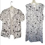 Vintage 2 Piece Polyester Dress Set‎ White Photo 1