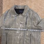 Skies Are Blue  Gray Plaid Shimmery Blazer, Size M Photo 13