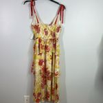 4SI3NNA tiered floral lightweight maxi dress size large Red Photo 5