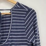 Modcloth Peplum Long Sleeve Knit Top Blue White Striped Photo 8