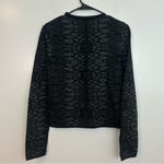 ZARA NWT  Black & Silver Snakeskin/Animal Print Long Sleeve Knitwear Top Size Med Photo 5