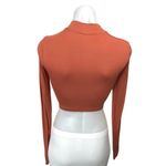 Aritzia Wilfred Orange Mock Neck Long Sleeve Pullover Crop Shirt Sweater Top XS Photo 1