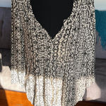 Anthropologie Vanessa Virginia Black and White Patterned Blouse Size 2 Photo 0