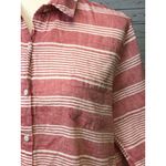 Lills Closet Boutique Medium Button Front Shirt Blouse‎ Long Sleeve Striped Red Photo 2