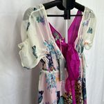 MM Couture NWT Miss Me Semi Sheer Floral Butterfly Bow Front Blouse Sz M Photo 5