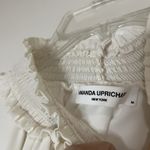 Amanda Uprichard  white ivory smocked cinched sleeveless mini dress medium Photo 4