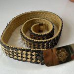 Gold Sequins Stretch Belt Floral Hook Closure Fabric Back Glitter 1980s Vintage Photo 11