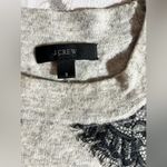J.Crew Chic Gray Sweater with Black Lace Detail Photo 1