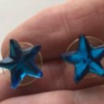 Handmade Patriotic Hair Barette bow blue star earrings Set Photo 1