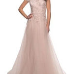 La Femme NWT  Light Blush Lace Embellished  Gown Formal Dress Mother of Bride Photo 0