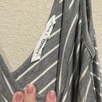 Athleta Sleeveless Maxi Tank Dress Scoop Neck Hi Low Hem Gray White Stripe Sz S Photo 5