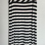 Athleta Striped Midi Wrap Skirt Charcoal Gray and White Stripes Size Medium Photo 2
