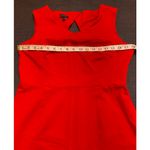 Talbots Red Sleeveless Fitted Jersey Dress Size 10 Zip Side Office Siren Staple Photo 4