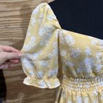 Abercrombie & Fitch Babydoll Dress Smocked Yellow Floral Size M Y2K Cottagecore Photo 6