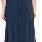 La Femme NWT Ruched Twist Column Navy Lace Sleeve Evening Gown 23244 Size 20 Photo 1