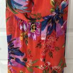 Bisou Bisou Floral Maxi Dress - size 8 orange blue pink halter high low Photo 2
