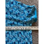 Lands' End Teal Blue Allover Tropical Palm Hawaiian Polo Shirt Womens 2X 20W-22W Photo 4