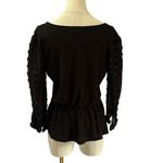 Fifty Street Women’s  Black V-neck Long Sleeve Blouse Sz M Photo 2