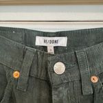 RE/DONE 70s Loose High Rise Flare Corduroy Pants Holiday Dark Moss Green Size 24 Photo 5