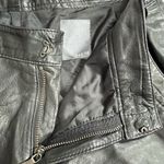 Lot 78 Italian Leather cuffed biker shorts alt style rock Black Size 29 Photo 2