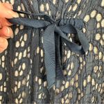 Sundance Blue Eyelet Lace Silk Cotton Tie Bow Front Dress Medium Photo 3