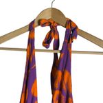 AFRM Nor Purple Orange Hibiscus Tropical Floral Print Hawaiian Halter Maxi Dress Size M Photo 8