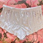 Victoria's Secret pink crushed velvet ribbon pajama frill shorts Photo 6
