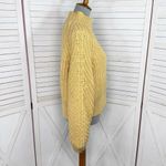 H&M Chunky Knit Funnel Neck Barrel Sleeve Crop Sweater Yellow Medium Photo 2