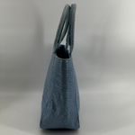 EXPRESS VTG Croc Embossed Purse Y2K 90s Leather Bag Square Clutch Tote Blue Photo 3